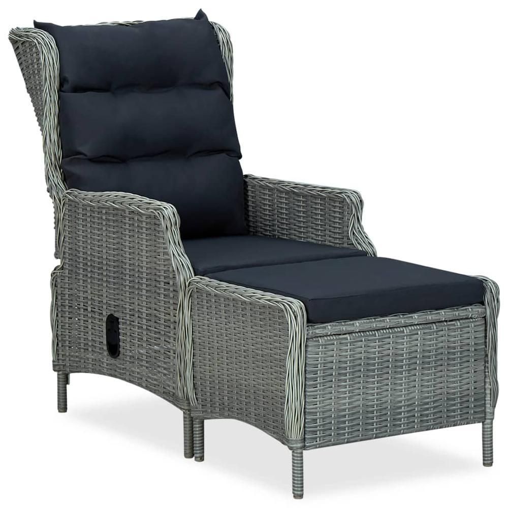 reclining garden chair with footstool